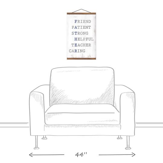 Father Acrostic Teak Hanging Canvas